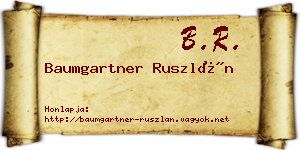Baumgartner Ruszlán névjegykártya